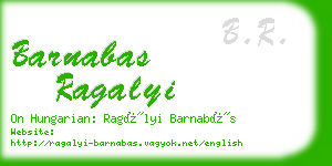 barnabas ragalyi business card